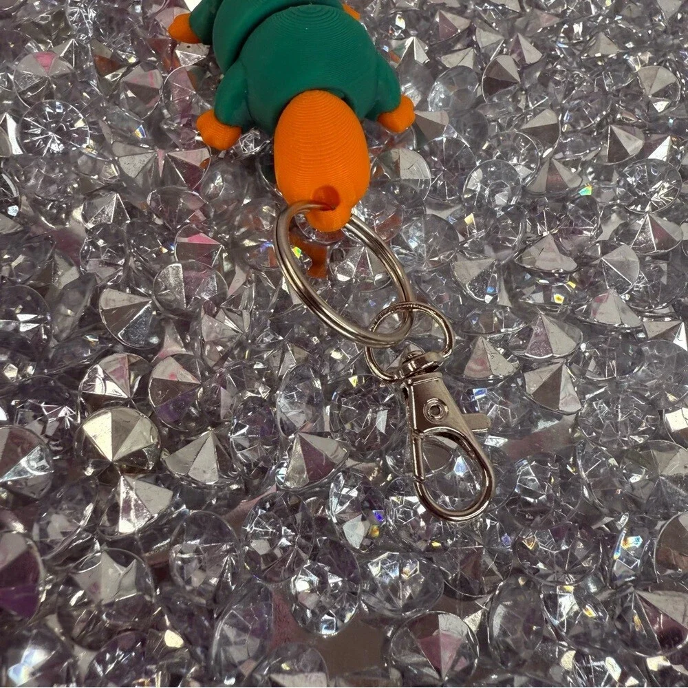 Platypus keychain 3D printed green and Orange Platupus Keychain mini cute